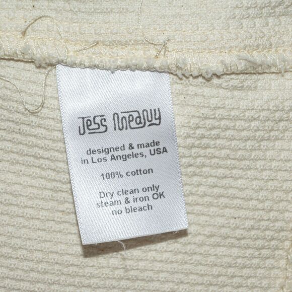 JESS MEANY 2 Button Blazer Jacket Beige Cotton Women's Size Medium - Picture 6 of 9